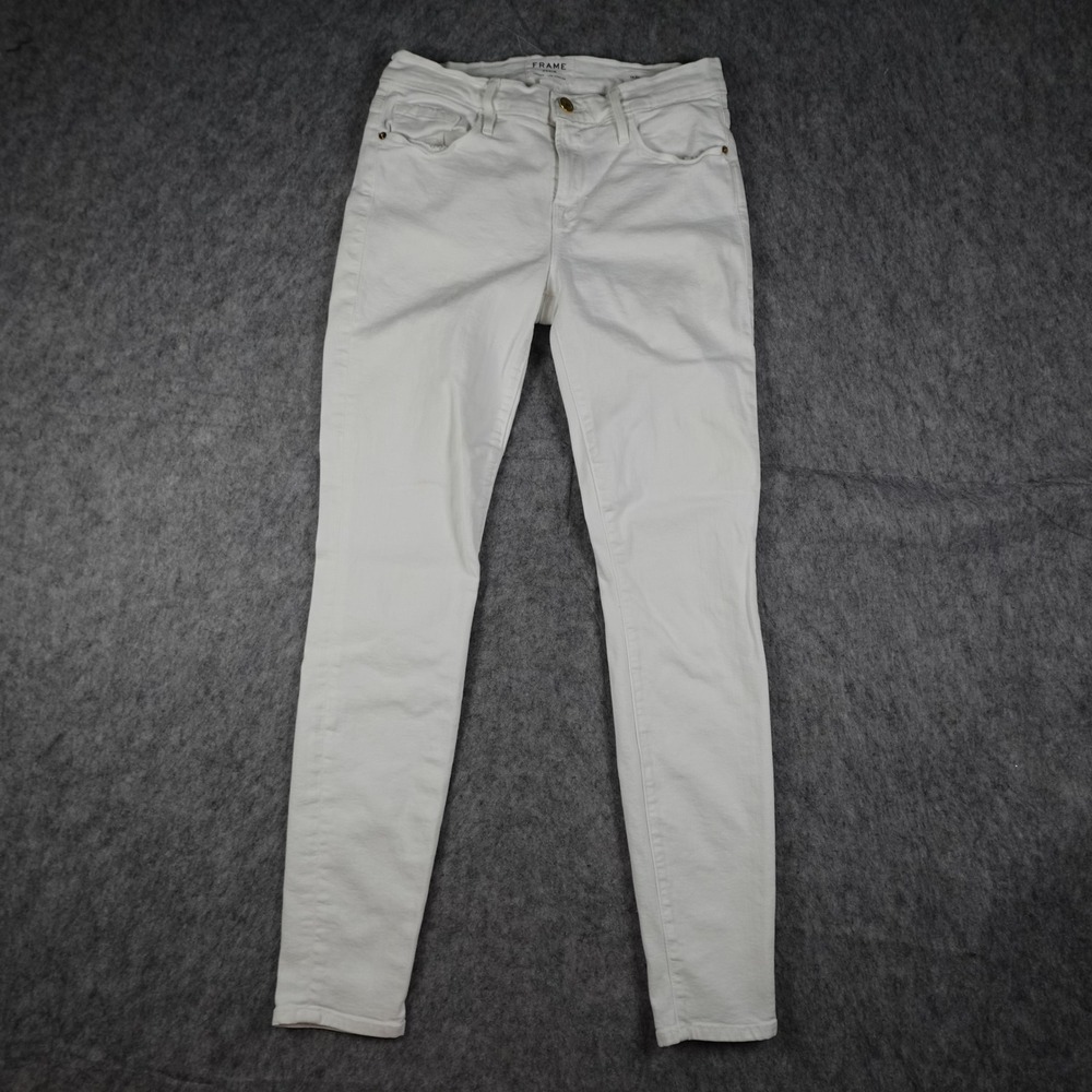 Frame Jeans Women 26 White Le Skinny de Jeanne Slim Stretch Denim Pants